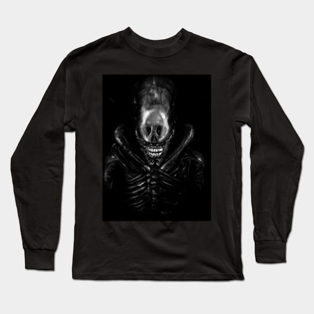 Big Chap alien Long Sleeve T-Shirt by Art Of Lunatik